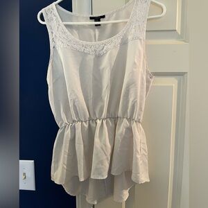 Forever 21 White Lace Accent Blouse